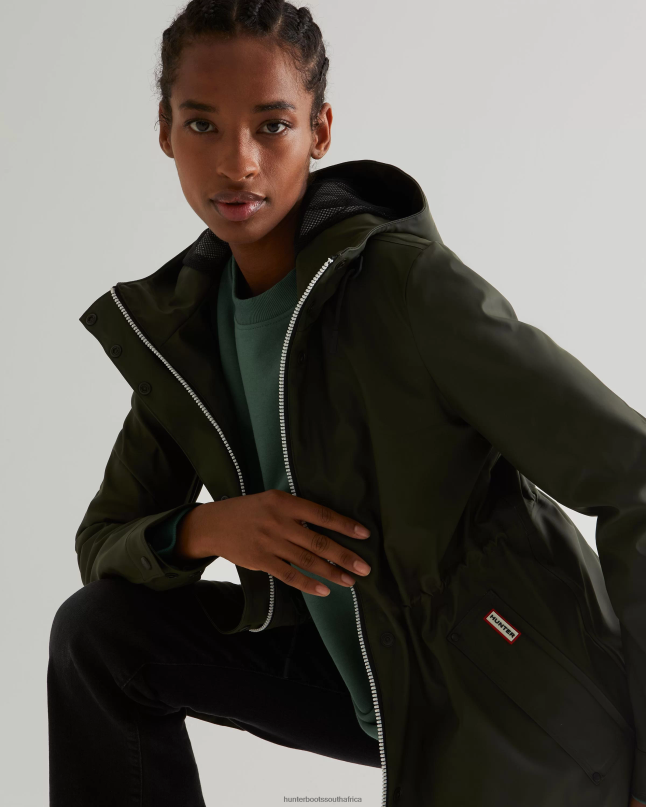 Women Lightweight Waterproof Jacket 8D4VJ336 Hunter Dark Olive