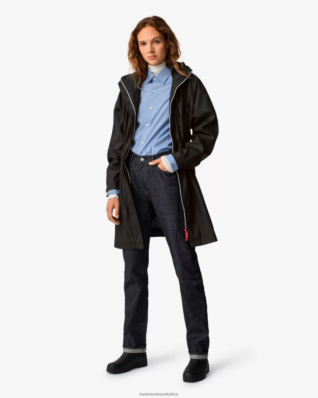 Women Lightweight Waterproof Parka 8D4VJ339 Hunter Black