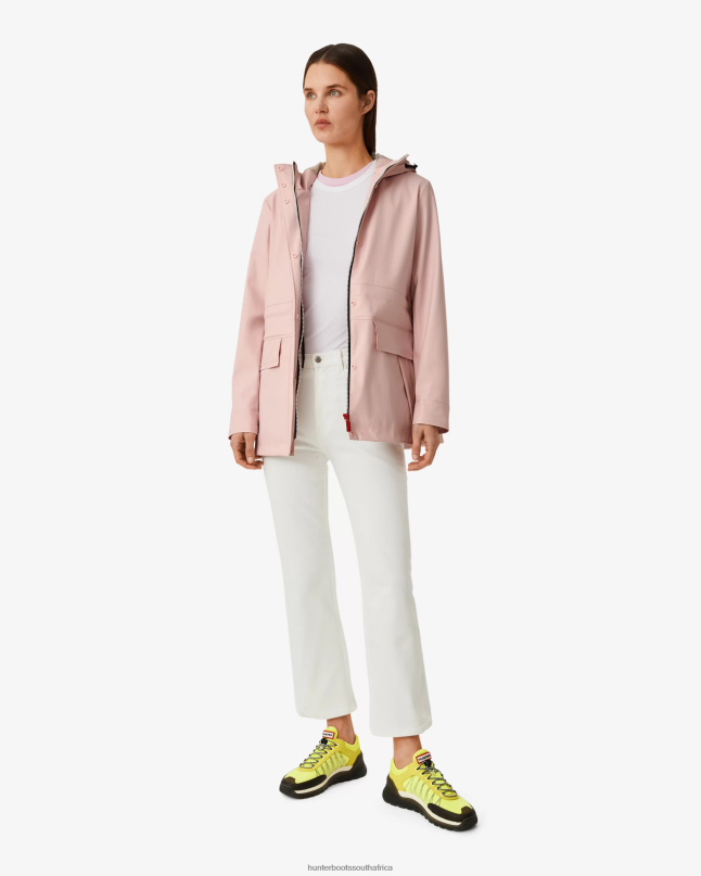 Women Lightweight Waterproof Rain Jacket 8D4VJ332 Hunter Faded Rose