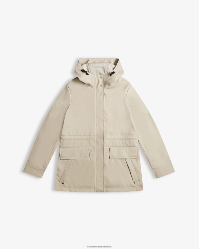 Women Lightweight Waterproof Rain Jacket 8D4VJ333 Hunter Skimming Stone