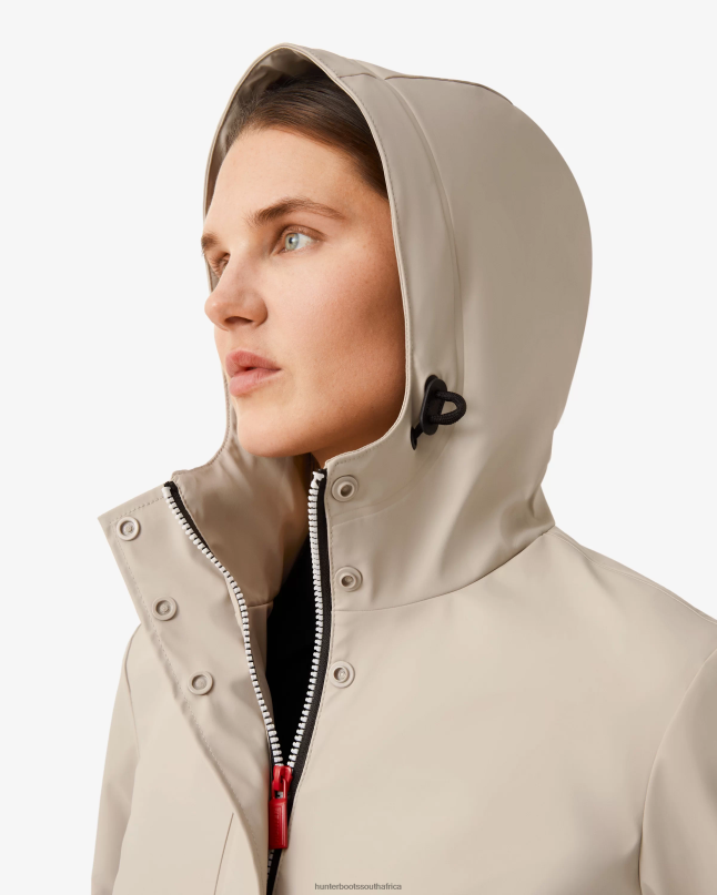 Women Lightweight Waterproof Rain Jacket 8D4VJ333 Hunter Skimming Stone