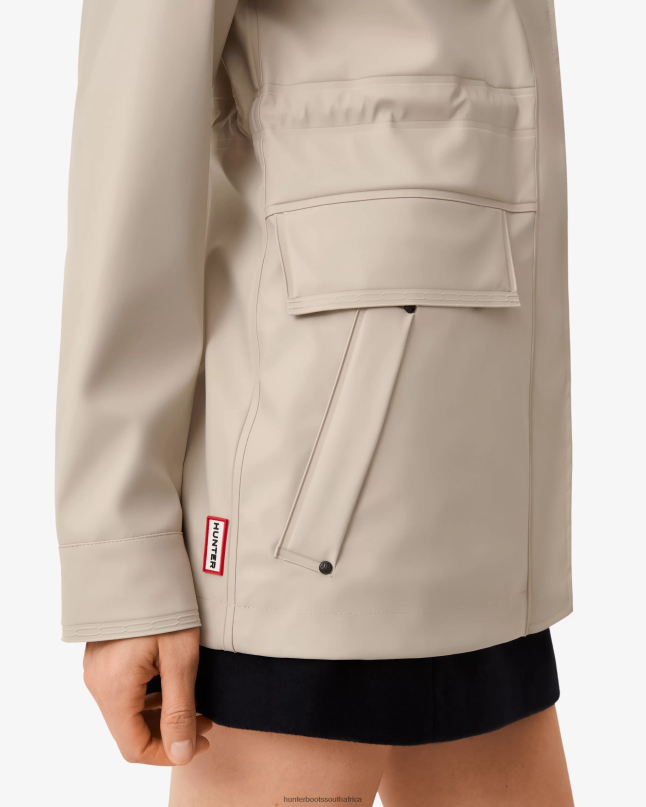 Women Lightweight Waterproof Rain Jacket 8D4VJ333 Hunter Skimming Stone