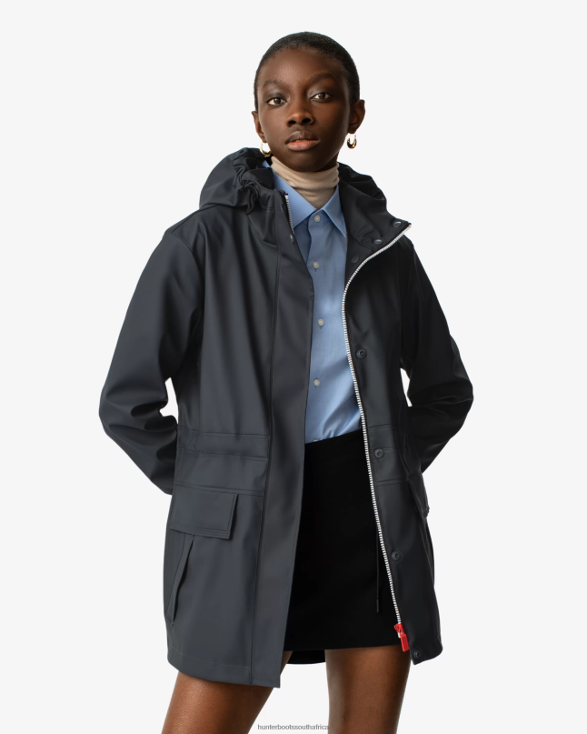 Women Lightweight Waterproof Rain Jacket 8D4VJ337 Hunter Navy