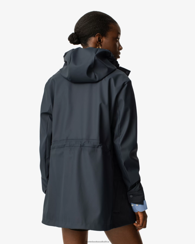 Women Lightweight Waterproof Rain Jacket 8D4VJ337 Hunter Navy