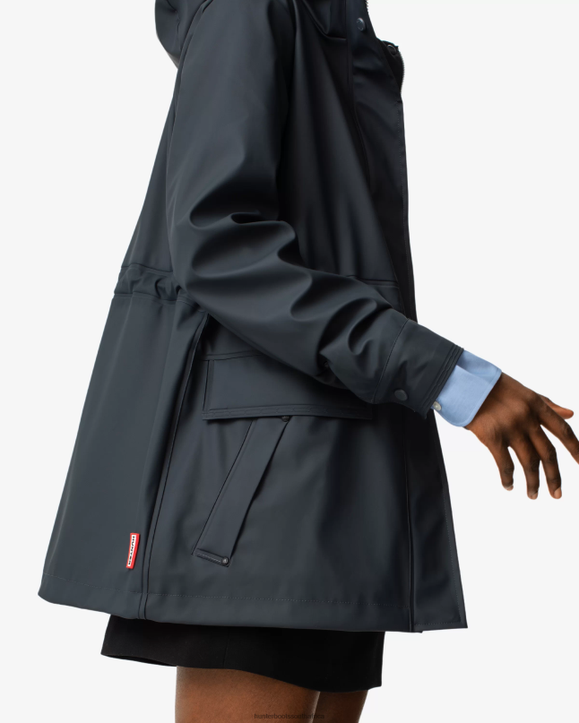 Women Lightweight Waterproof Rain Jacket 8D4VJ337 Hunter Navy