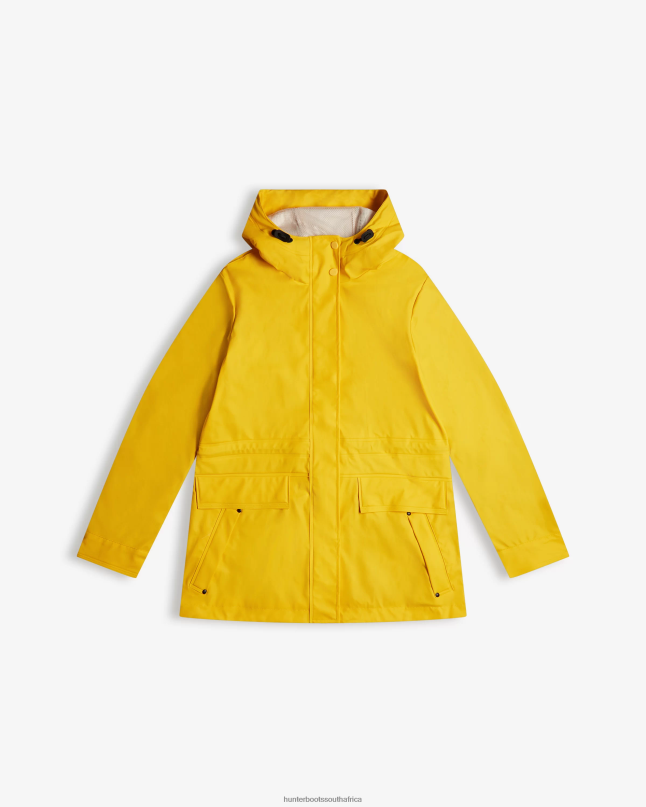 Women Lightweight Waterproof Rain Jacket 8D4VJ338 Hunter Yellow