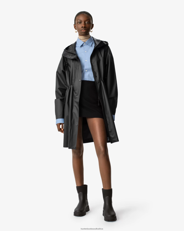 Women Play Transparent Vinyl Waterproof Parka 8D4VJ351 Hunter Black