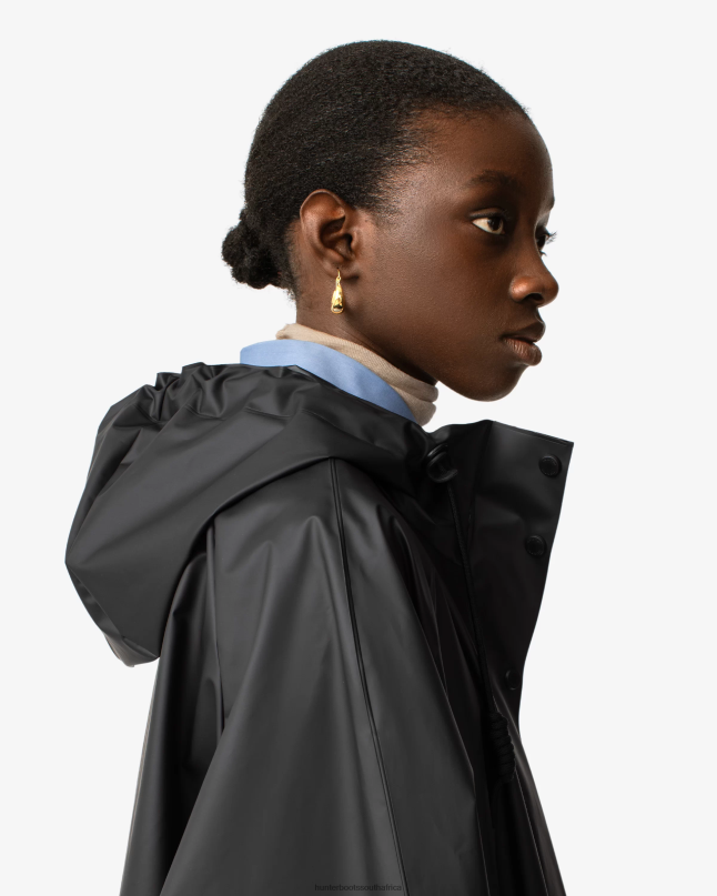 Women Play Transparent Vinyl Waterproof Parka 8D4VJ351 Hunter Black