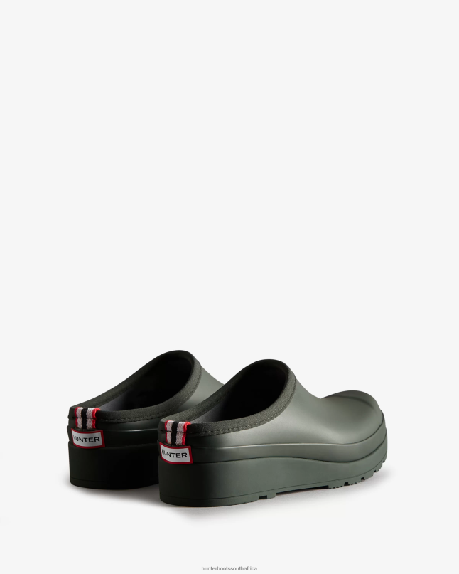 Women Play Clogs 8D4VJ142 Hunter Arctic Moss Green