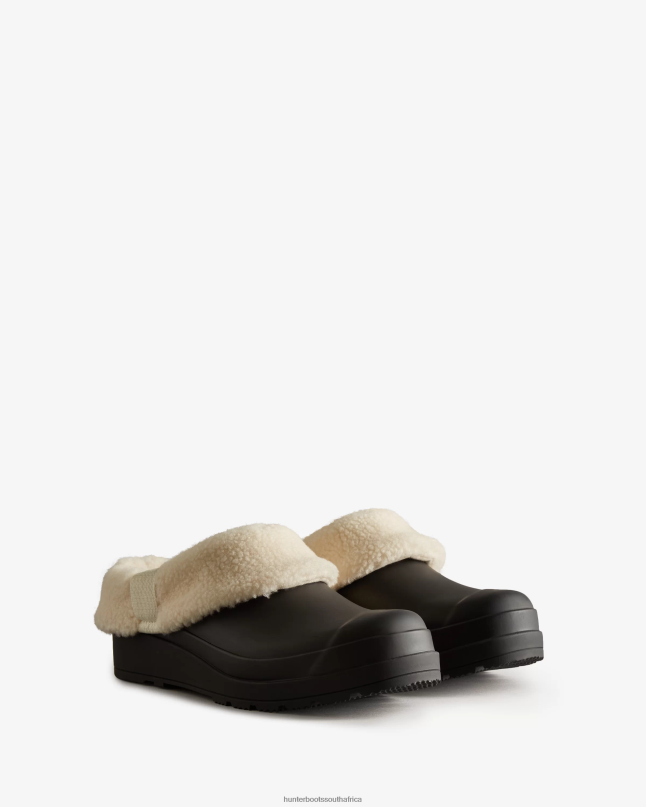 Women Play Vegan Shearling Insulated Clogs 8D4VJ258 Hunter Black