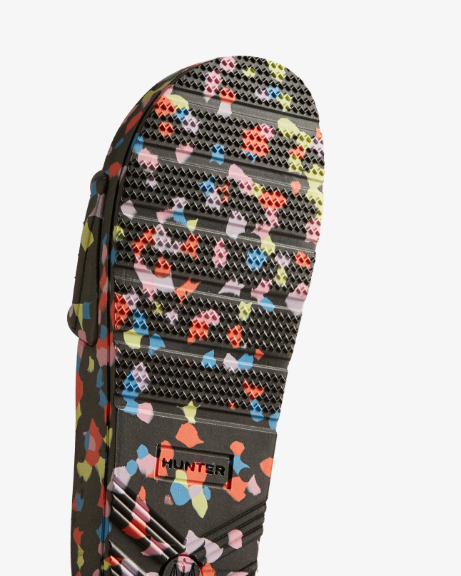 Women BLOOM Marble Slides 8D4VJ108 Hunter Black