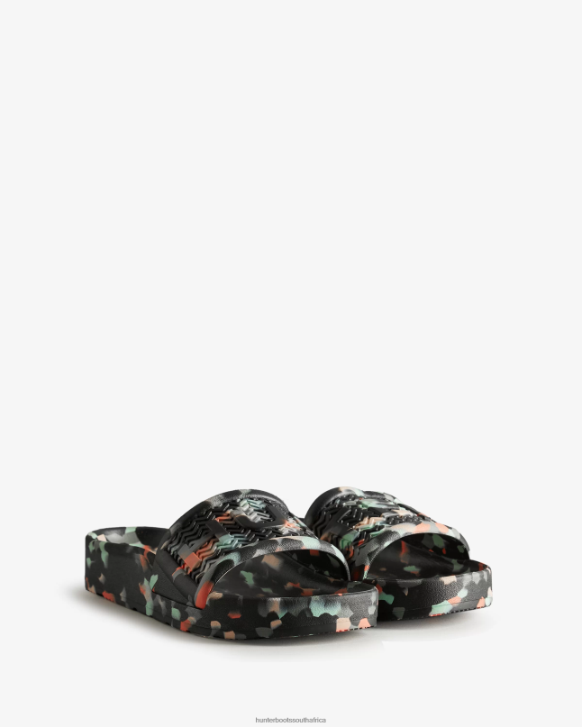 Women BLOOM Marble Slides 8D4VJ285 Hunter Black