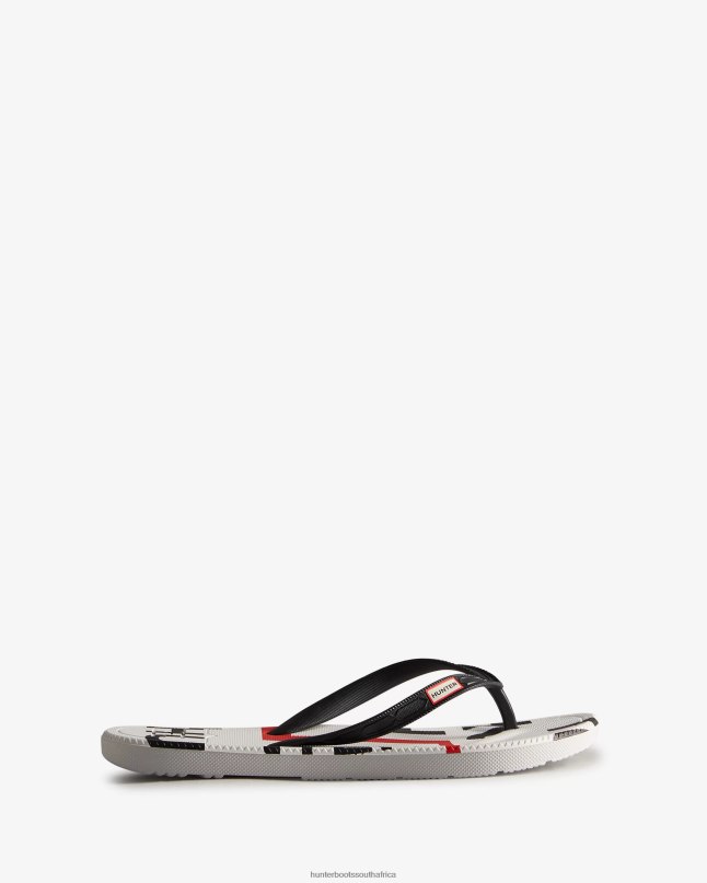 Women Exploded Logo Flip Flops 8D4VJ283 Hunter Black