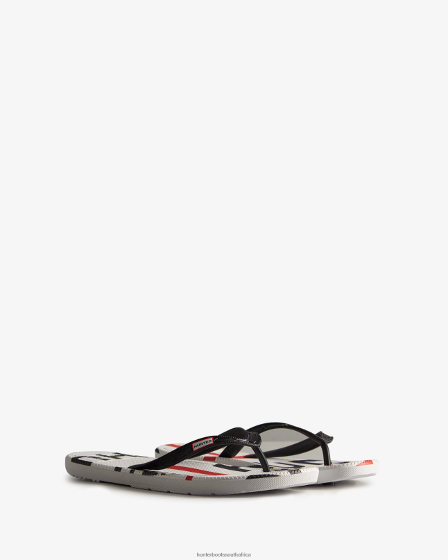 Women Exploded Logo Flip Flops 8D4VJ283 Hunter Black