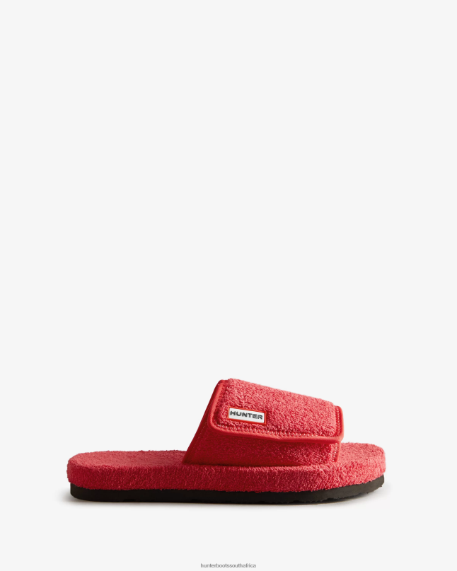 Women Terry Towelling Beach Platform Adjustable Slide 8D4VJ327 Hunter Rowan Pink