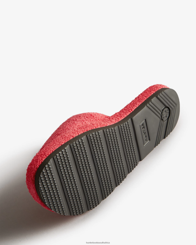 Women Terry Towelling Beach Platform Adjustable Slide 8D4VJ327 Hunter Rowan Pink