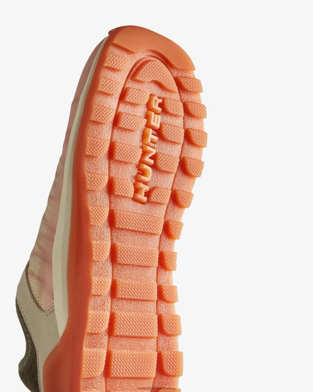 Women Travel Sneaker 8D4VJ114 Hunter Shaded White/Lichen Grn/Skimming Stone/Coral Shade